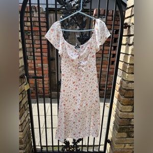 White floral cottage core dress